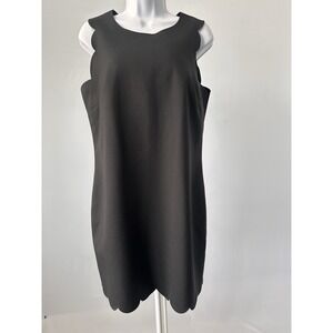 J.Crew Scalloped Shift Dress Black Sleeveless Mini Sz: 8 Little Black Dress (b48